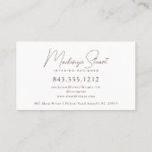 Carte De Visite Élégant moderne Script minimal Terracotta (Dos)