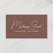 Carte De Visite Élégant moderne Script minimal Terracotta (Devant)