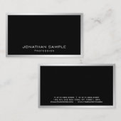 Carte De Visite Élégant moderne Silver Professional Simple Modèle (Devant / Derrière)