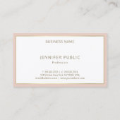 Carte De Visite Élégant moderne simple Artistic Pink Gold Frame (Dos)