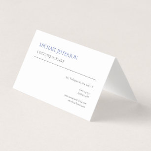 Carte De Visite Élégant Moderne Simple Bleu Blanc