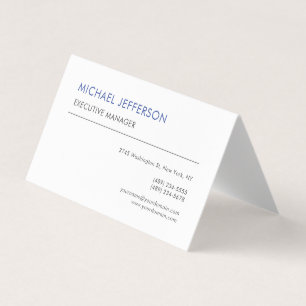 Carte De Visite Élégant Moderne Simple Bleu Blanc