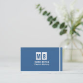 Carte De Visite Élégant Moderne Simple Bleu Professionnel (Debout devant)