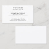 Carte De Visite Élégant Moderne Simple Clair Graphique Professionn (Devant / Derrière)