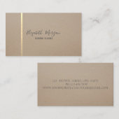 Carte De Visite Élégant moderne simple, Gold Stripe (Devant / Derrière)