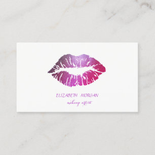 Carte De Visite Elégant Moderne, Simple, Lèvres de Glitterie, Arti