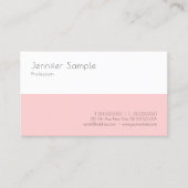 Carte De Visite Élégant Moderne Simple Modèle Rose Blanc (Devant)