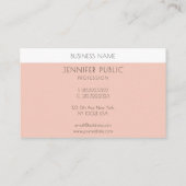 Carte De Visite Élégant Moderne Simple Modèle Rose Blanc (Dos)