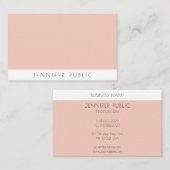 Carte De Visite Élégant Moderne Simple Modèle Rose Blanc (Devant / Derrière)