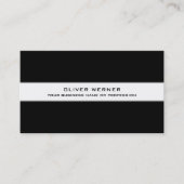 Carte De Visite Élégant Moderne Simple noir / blanc (Devant)