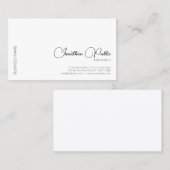 Carte De Visite Élégant moderne Simple Professional écrit à la mai (Devant / Derrière)