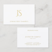 Carte De Visite Élégant Moderne Simple Professionnel Monogramme Or (Devant / Derrière)