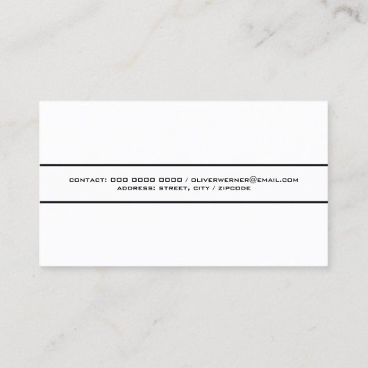 Carte De Visite élégant moderne simple propre noir/blanc (Dos)