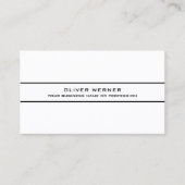 Carte De Visite élégant moderne simple propre noir/blanc (Devant)