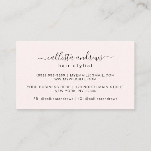 Carte De Visite Élégant Moderne Simple Typographie Clou Artiste (Dos)