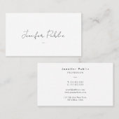 Carte De Visite Élégant Moderne Simple Typographie Modèle Script (Devant / Derrière)