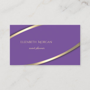 Carte De Visite Élégant Moderne Simple Violet, Bande Or