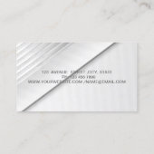 Carte De Visite Élégant Moderne Style Professionnel, Argent (Dos)