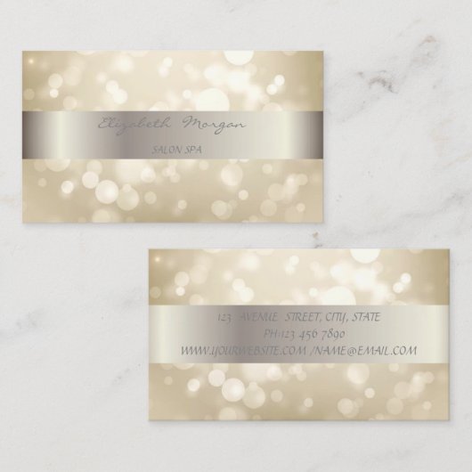 Carte De Visite Élégant Moderne Style Stripe Bokeh (Devant / Derrière)