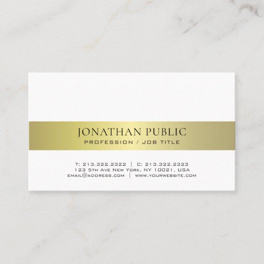 Carte De Visite Élégant moderne tendance Gold Plain professionnel (Devant)