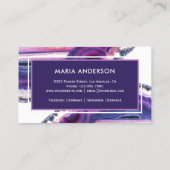 Carte De Visite Elégant moderne violet Agate Géode Géode (Dos)