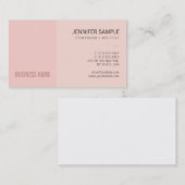 Carte De Visite Élégant Modish Blush Rose Créatif Plaine tendance (Devant / Derrière)
