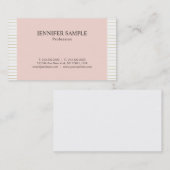 Carte De Visite Elégant Modish Blush Rose Or Blanc Design Plat (Devant / Derrière)
