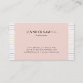 Carte De Visite Elégant Modish Blush Rose Or Blanc Design Plat (Devant)