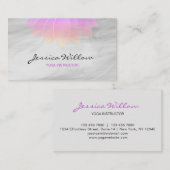 Carte De Visite Élégant moniteur de Yoga Lotus Gris Rose (Devant / Derrière)