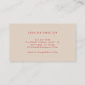 Carte De Visite Elegant monogram blush pink red professional (Dos)