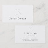 Carte De Visite Elégant Monogram Design Elite Sleek Plain Luxe (Devant / Derrière)