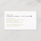 Carte De Visite Élégant Monogram Gold Black Script Nom (Dos)