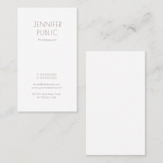 Carte De Visite Élégant Monogram Plain Design moderne professionne (Devant / Derrière)