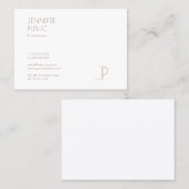 Carte De Visite Élégant Monogram Plain Moderne Design chic Luxe (Devant / Derrière)