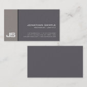 Carte De Visite Élégant Monogram Plain Premium Pearl Finish Luxe (Devant / Derrière)