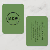 Carte De Visite Élégant Monogram Professional (Devant / Derrière)