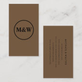Carte De Visite Élégant Monogram Professional (Devant / Derrière)