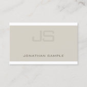 Carte De Visite Élégant Monogram Professional Chic Plain Moderne (Devant)