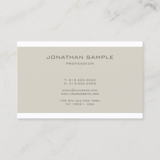 Carte De Visite Élégant Monogram Professional Chic Plain Moderne (Dos)