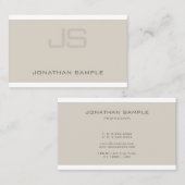 Carte De Visite Élégant Monogram Professional Chic Plain Moderne (Devant / Derrière)