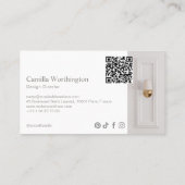 Carte De Visite Elegant Monogram Professional Interior Designer (Dos)