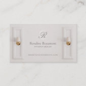 Carte De Visite Elegant Monogram Professional Interior Designer (Devant)