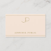 Carte De Visite Elegant Monogram Professional Luxury Silk Paper (Devant)