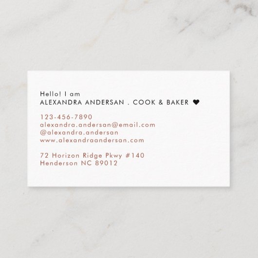 Carte De Visite Élégant Monogram Terracotta Orange Nom du script (Dos)