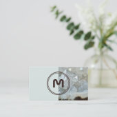 Carte De Visite Élégant monogramme à deux tons surface cristal cla (Debout devant)