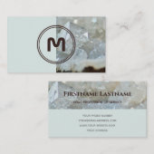 Carte De Visite Élégant monogramme à deux tons surface cristal cla (Devant / Derrière)