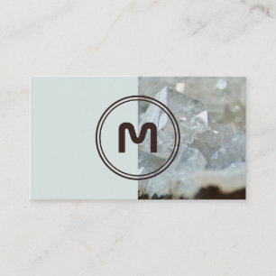 Carte De Visite Élégant monogramme à deux tons surface cristal cla