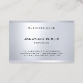 Carte De Visite Élégant Monogramme Argent Look élégant moderne sob (Dos)