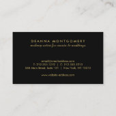 Carte De Visite Élégant Monogramme Art Déco Glamor Noir/Or (Dos)
