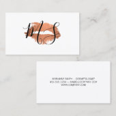 Carte De Visite Élégant Monogramme / Baiser Glamor (Devant / Derrière)